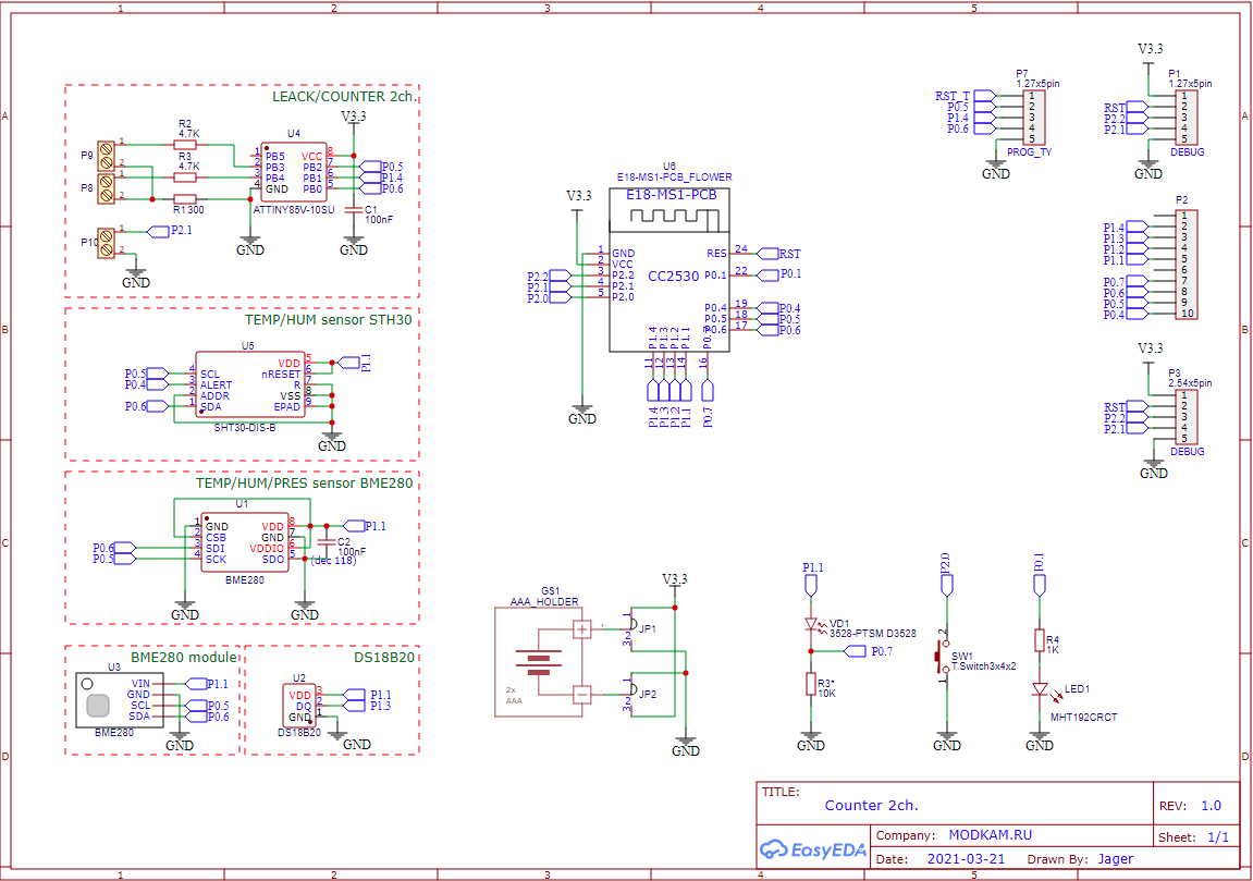 Счетчик импульсов Zigbee — modkam.ru